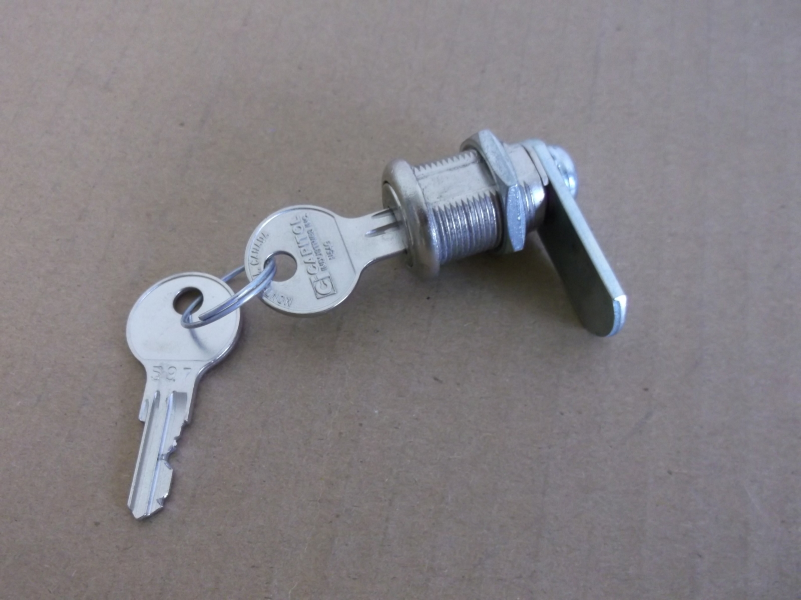 2-Pk 1-1/8" Black Cam Lock Double Bitted Tumbler Keyed Alike 2 Keys Pinball 