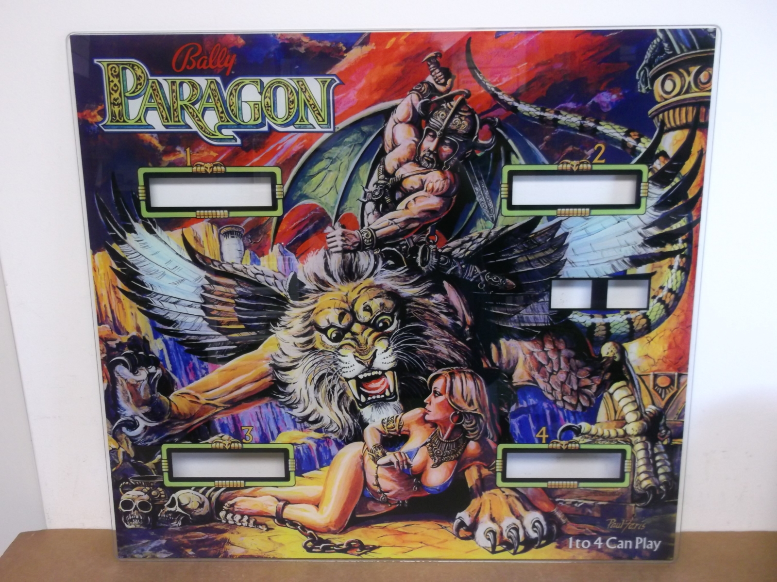 Paragon Backglass 1979 Bally Shop Absolute Pinball & Amusements